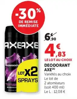 Super U Deodorant axe offre