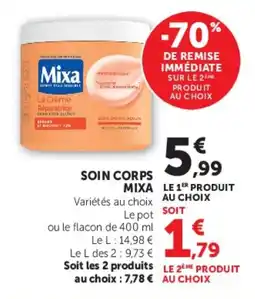 Super U Soin corps mixa offre
