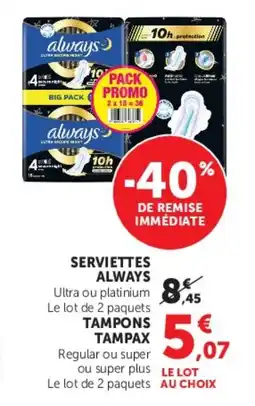 Super U Serviettes always offre