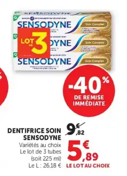 Super U Dentifrice soin sensodyne offre