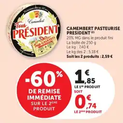 Super U Camembert pasteurise president offre