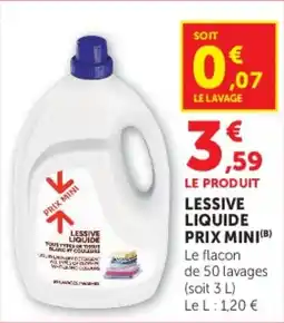 Super U Lessive liquide prix mini offre