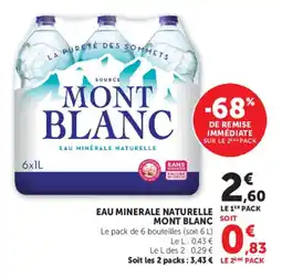 Super U Eau minerale naturelle mont blanc offre