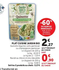 Super U Plat cuisine jardin bio offre