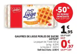 Super U Gaufres de liege perles de sucre lotus offre