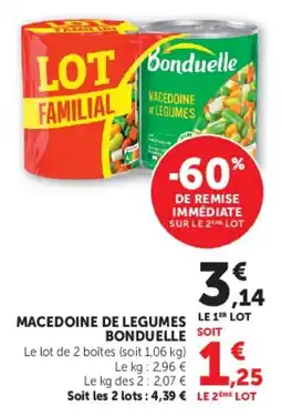 Super U Macedoine de legumes bonduelle offre