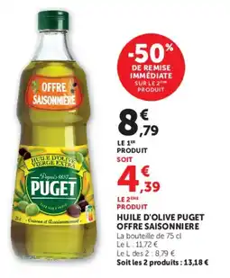 Super U Huile d'olive puget offre saisonniere offre
