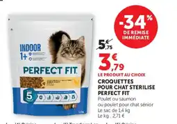 Super U Croquettes pour chat sterilise perfect fit offre