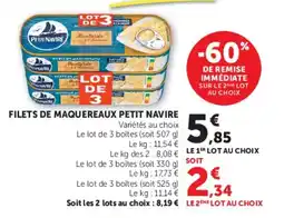 Super U Filets de maquereaux petit navire offre