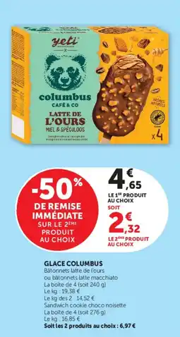 Super U Glace columbus offre