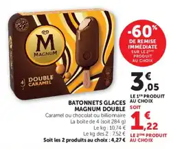 Super U Batonnets glaces magnum double offre