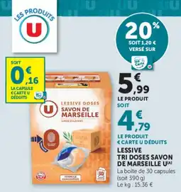Super U Lessive tri doses savon de marseille u offre