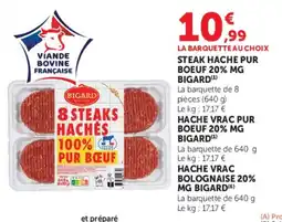 Super U Steak hache pur boeuf 20% mg bigard offre