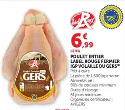 Super U Poulet entier label rouge fermier igp volaille du gers offre