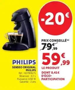 Super U PHILIPS Senseo original offre