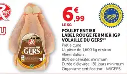 U Express Poulet entier label rouge fermier igp volaille du gers offre