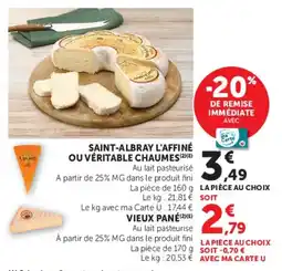 U Express Saint-albray l'affiné ou véritable chaumes offre