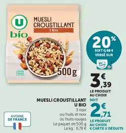 U Express Muesli croustillant u bio offre