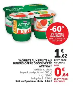 U Express Yaourts aux fruits au bifidus offre decouverte activia offre