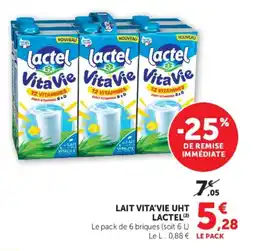 U Express Lait vita'vie uht lactel offre