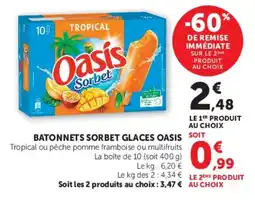 U Express Batonnets sorbet glaces oasis offre