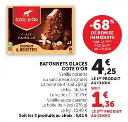 U Express Batonnets glaces cote d'or offre