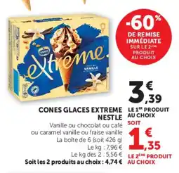 U Express Cones glaces extreme nestle offre