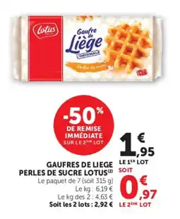 U Express Gaufres de liege perles de sucre lotus offre