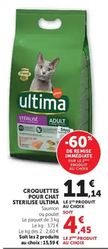 U Express Croquettes pour chat sterilise ultima offre