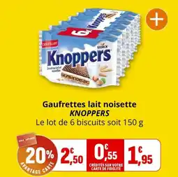 Coccimarket Gaufrettes lait noisette knoppers offre