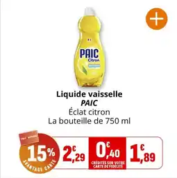 Coccimarket Liquide vaisselle paic offre