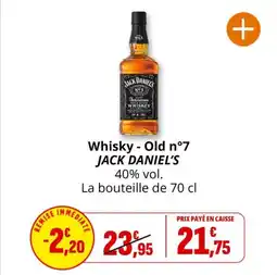 Coccimarket Whisky old n°7 jack daniel's offre