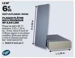 Brico Dépôt Db - plaque plátre ba13 phonique offre