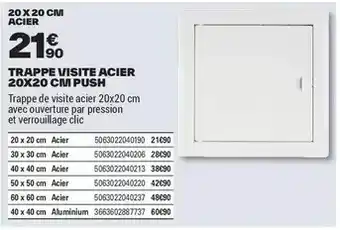 Brico Dépôt Trappe visite acier 20x20 cm push offre
