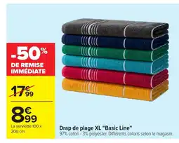 Carrefour Drap de plage XL Basic Line offre