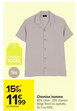 Carrefour TEX Chemise homme offre
