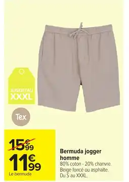 Carrefour TEX Bermuda jogger homme offre