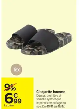 Carrefour TEX Claquette homme offre