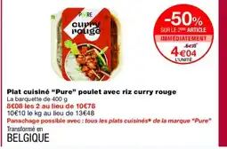 Monoprix PURE Plat cuisiné poulet avec riz curry rouge offre