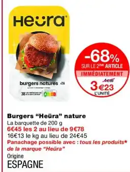 Monoprix HEÜRA Burgers nature offre