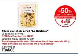 Monoprix LA SABLAISE Filets d'anchois à l'ail offre