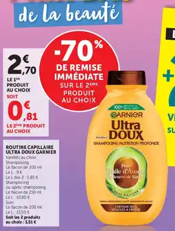 Hyper U ROUTINE CAPILLAIRE ULTRA DOUX GARNIER offre