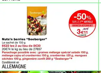 Monoprix SEEBERGER Nuts'n berries offre