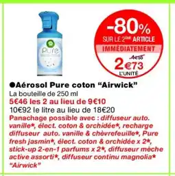 Monoprix AIRWICK Aérosol Pure coton offre