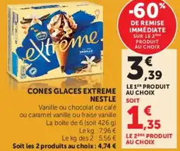 Hyper U CONES GLACES EXTREME NESTLE offre