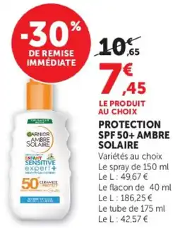 Hyper U PROTECTION SPF 50+ AMBRE SOLAIRE offre