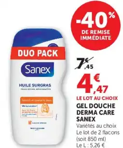 Hyper U GEL DOUCHE DERMA CARE SANEX offre