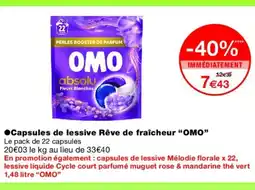 Monoprix OMO Capsules de lessive Rêve de fraîcheur offre