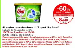 Monoprix LE CHAT Lessive capsules 4-en-1 L'Expert offre