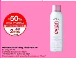Monoprix EVIAN Brumisateur spray facial offre